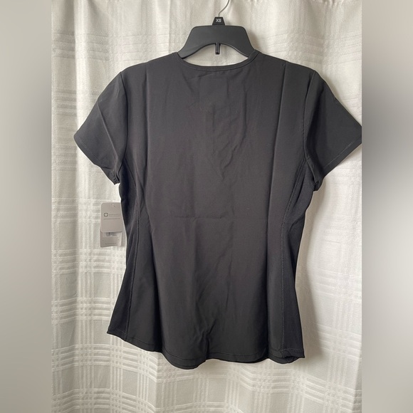 Cherokee contemporary scrub top 3 button black small - Picture 2 of 9